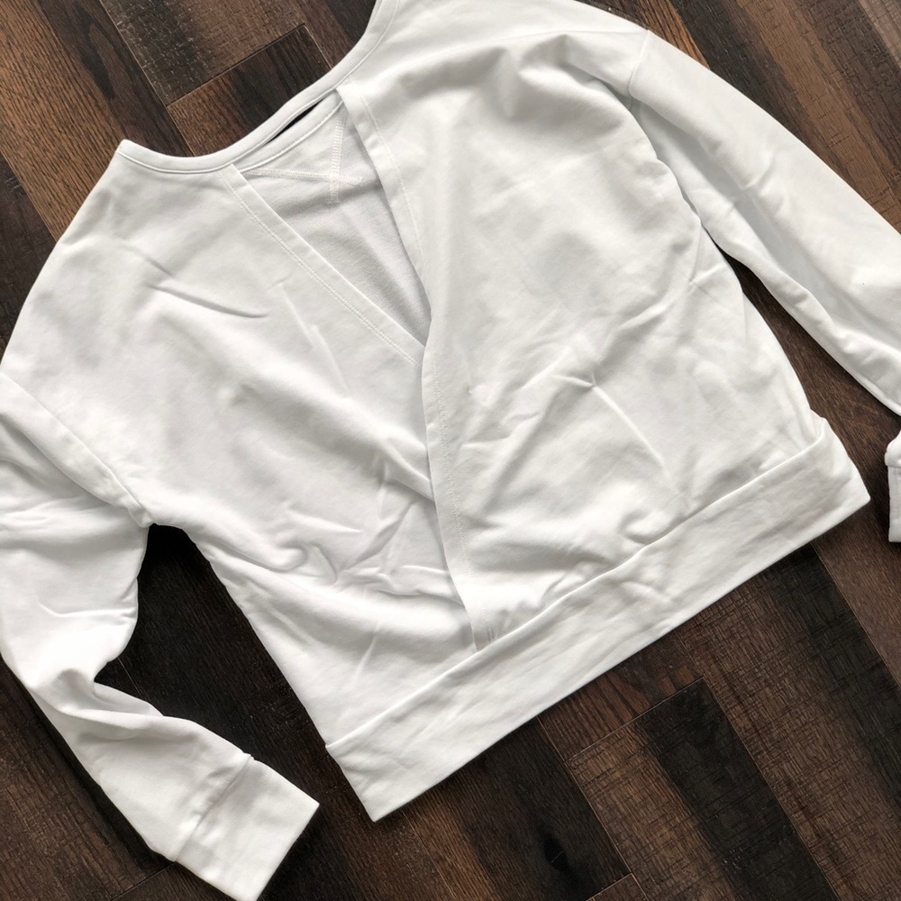 Nike white open back lightweight sweatshirt Medium